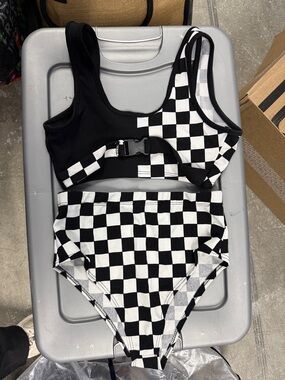 Black and White Checkered Rave Set